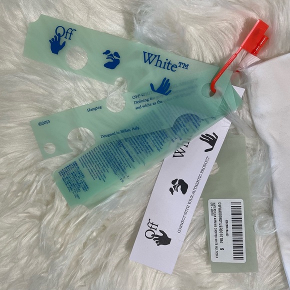 BRAND NEW Off White Watercolor Arrows Crop T-Shirt Sz S Small - Picture 6 of 13